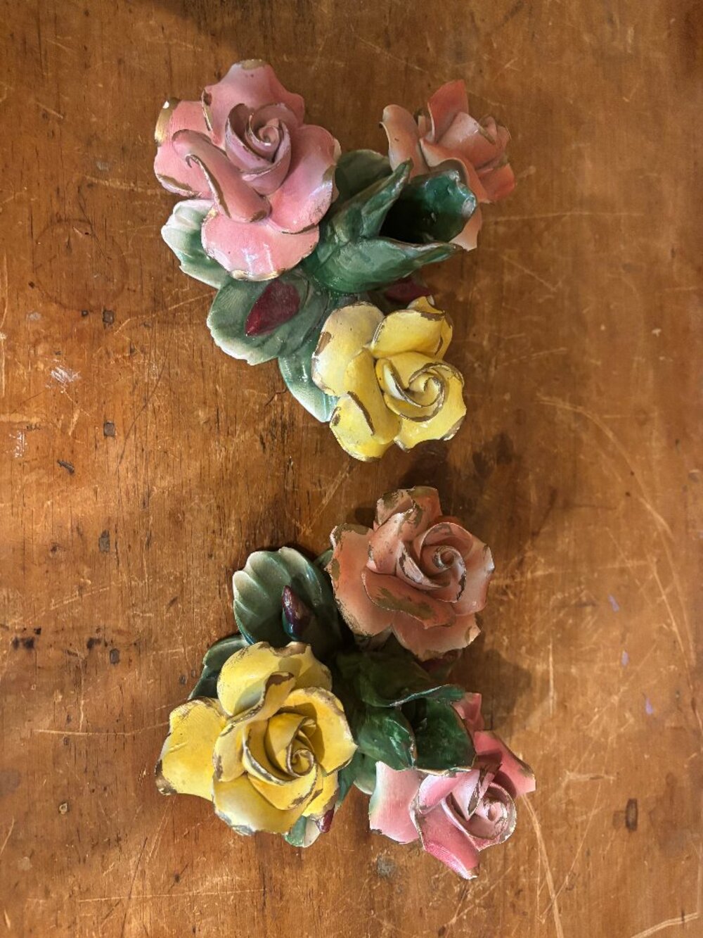 Italian Capodimonte Porcelain Candleholders